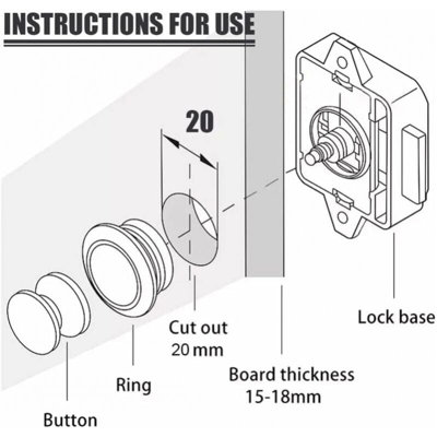 Push Button Latch,10 Pack Push Button Cabinet Lock Keyless Latch,Push ...