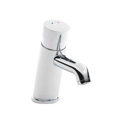 Push Button Mono Basin Tap - Chrome