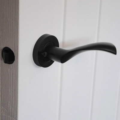 Push Button Privacy Twirl Lever Handle with Bullet Privacy Latch ...