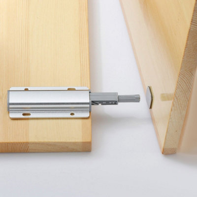 Push-to-Open Cabinet Door Latch with Damper Buffer-Handleless Silver Drawer Catch