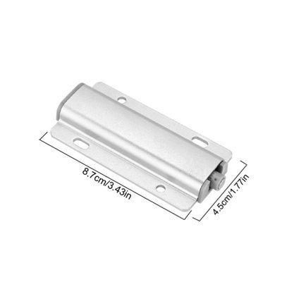 Push-to-Open Cabinet Door Latch with Damper Buffer-Handleless Silver Drawer Catch
