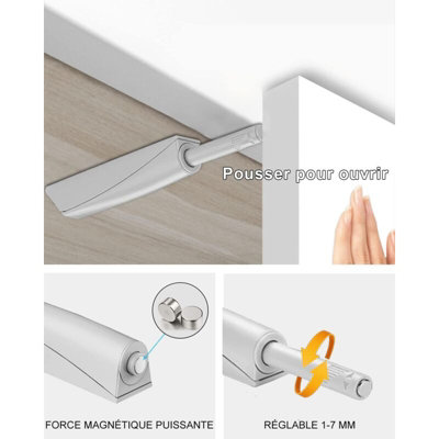 YUOIP® Push To Open Door Catches Magnetic Latch Open And Close The Door With A Single Push(10 Pack