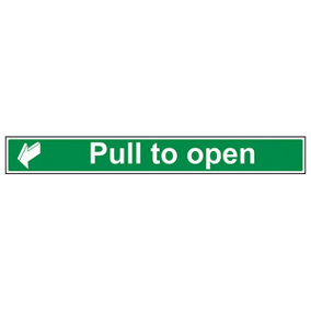 Push To Open Door Direct Safety Sign - Adhesive Vinyl - 600x75mm (x3)