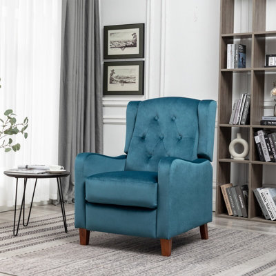 Blue accent deals chair recliner