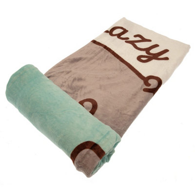 Pusheen Premium Coral Fleece Blanket Mint Green/Brown/Cream (One Size)