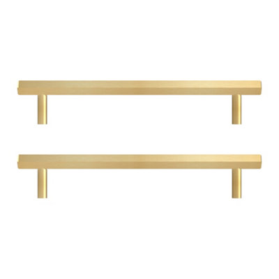 Pushka Home Set of 2 Solid Brass Hexagon Cabinet Handle 160mm - Gold