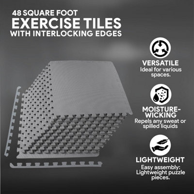 Puzzle Exercise Mat, BalanceFrom High-density EVA Foam Interlocking ...