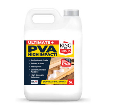 PVA Adhesive Bond & Sealer King of Paints Ultimate+ 5 Litres White PVA