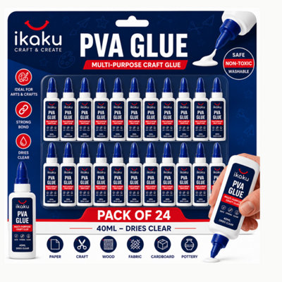PVA Glue 24 Pack 40ml Bottles Multi Purpose White Craft Glue for Kids — free download