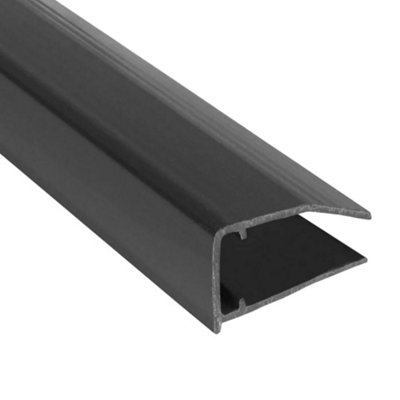 PVC 16mm Anthracite Grey U Profile End Closure End Section for 16mm Polycarbonate Roofing Sheets - Durable Edge Protection - 600mm