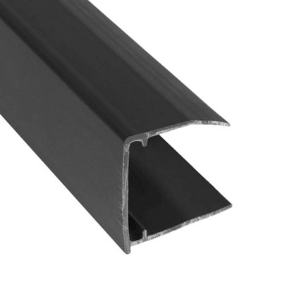 PVC 25mm Anthracite Grey U Profile End Closure End Section for 25mm Polycarbonate Roofing Sheets - Durable Edge Protection - 800mm