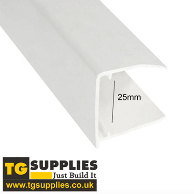 PVC 25mm White U Profile End Closure End Section for 25mm Polycarbonate ...