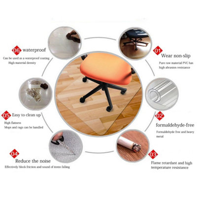 PVC Anti Slip Chair Mat Floor Protector 120 x 90 cm