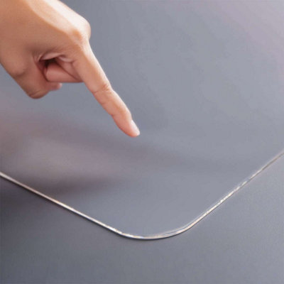 PVC Clear Plastic Square Tablecloth with Rounded Corners Protective Cover for Coffee & Dining Tables