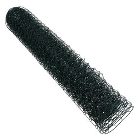 PVC Coated Galvanised Wire Netting Fencing Chicken Mesh 5m x 0.6m x 25mm Hex