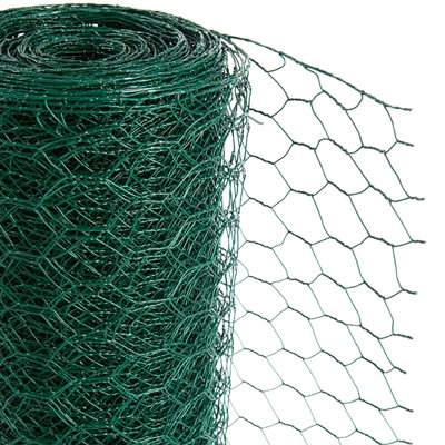 PVC Coated Green Chicken/Rabbit Wire Mesh Fencing Garden 50mm x 120cm x 25m