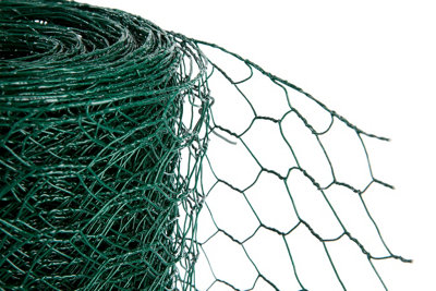 PVC Coated Mesh Green Chicken Rabbit Wire / Fencing Garden 50mm x 60cm x 25m