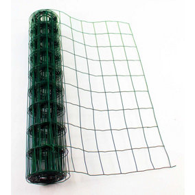 PVC Coated Wire Mesh Fencing Green Galvanised Garden Fence 90cm x 10m
