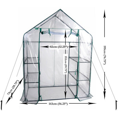 PVC Cover for Walk In Greenhouse Garden Grow Green House with 4