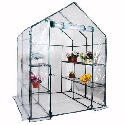 PVC Cover for Walk In Greenhouse Garden Grow Green House with 8 Shelves