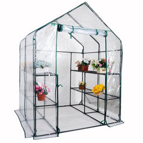 PVC Cover forWalk In Greenhouse Garden Grow Green House with 8 Shelves