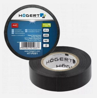 PVC Electrical Insulation tape Flame-retardant 19mm x 20m Black 1 pack