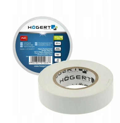 PVC Electrical Insulation tape Flame-retardant 19mm x 20m White 1  Pack