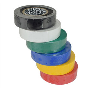 PVC Insulation Electricians Electrical Tape Mixed Colour 6 Reels Flame Retardant