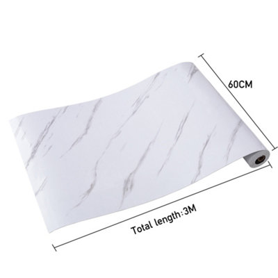 PVC Marble Patterned Self-Adhesive Wallpaper Roll 3m x 0.6m