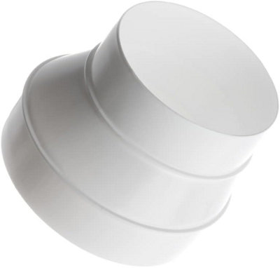 PVC Plastic Reducer 125-100 mm / 5-4 inch Round Adaptor for Ventilation ...