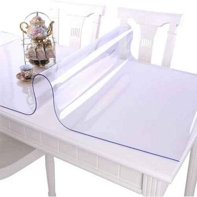 PVC Tablecloth Clear Transparent Vinyl Table Protector 1.5 mm Thick