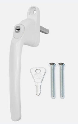PVC-u Espag Inline 40mm Spindle Key Locking Window Handle - White