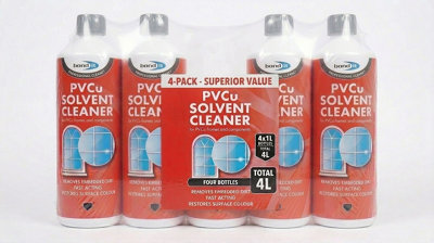 PVCu Solvent Cleaner 1000ml Pack of 4 Fast Acting Removes Ingrained ...