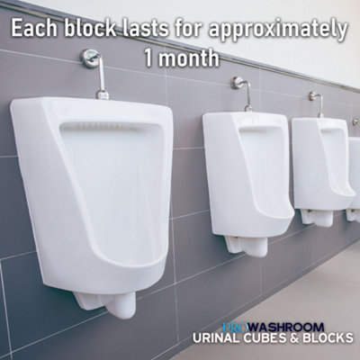 PW PROWASHROOM Urinal Channel Blocks 2x 3KG - Lemon Fragrance - Non PDCB - Slow Dissolving - 30 Day Control - 3