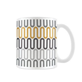 Pyramid International Scandi Wiggle Mug Grey/White/Gold (One Size)