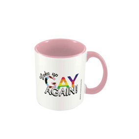 Pyramid International Woke Up Gay Again Mug Pink/White (One Size)