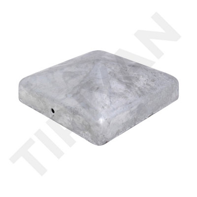 PYRAMID SQUARE METAL GALVANIZED FENCE / GATE POST CAP TOP 100mm x 100mm ...