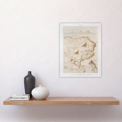 Pyramids of Giza French Topographic Map Avennes Wall Art Poster Print ...