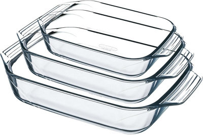 Pyrex 8023510 Set of 3 Borosilicate Glass Oven Plates - Extreme ...