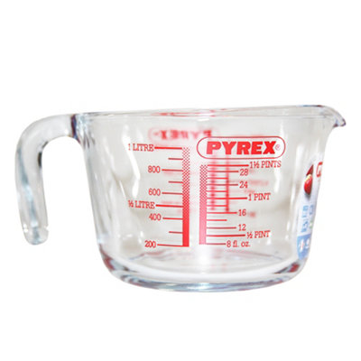 Pyrex Clic Measuring Jug Clear/Red (0.5L)