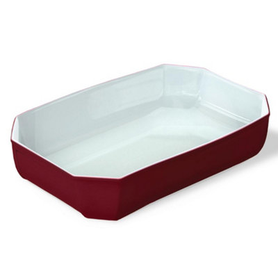 Pyrex Geometric Rectangular Roaster 33cm Red