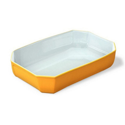 Pyrex Geometric Rectangular Roaster 33cm Yellow