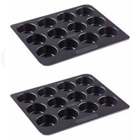 Pyrex Magic Set of 2 Muffin Tray 12 Cup Black