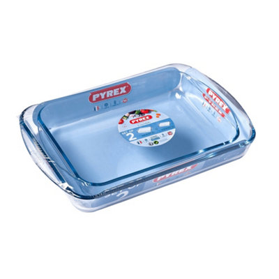 Heat Resistant Pyrex (borosilicate) Glass Rectangular Roaster