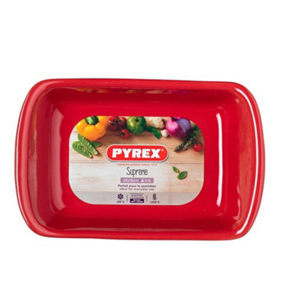 Pyrex Supreme Rectangular Roaster 26cm Red