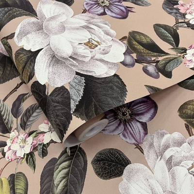 Pyrus Floral Wallpaper Plaster Pink Holden 13890