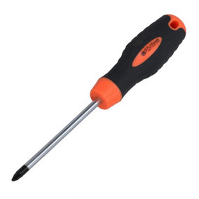 PZ2 x 100mm Pozi headed Screwdriver With magnetic Tip + Rubber Grip Handle