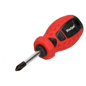 PZ2 x 38mm Pozi Stubby Screwdriver with Magnetic Tip and Rubber Handle