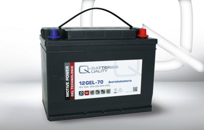 Q-Batteries 12GEL-70 traction battery 12V 70Ah (5h), 75Ah (20h) maintenance-free gel battery VRLA