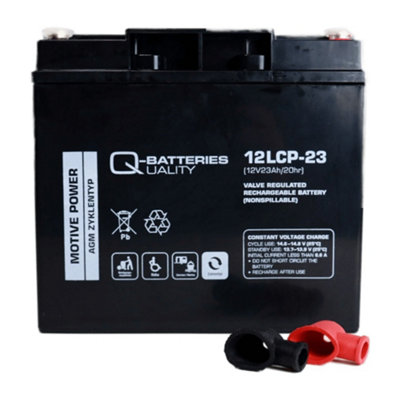 Q-Batteries 12LCP-23 12V 23Ah Deep Cycle VRLA AGM Battery with screw terminal
